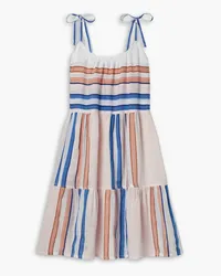 lemlem Eskedar tiered striped cotton-blend gauze mini dress - Multicolor Multicolor