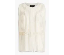 Pleated crepe top - White