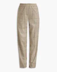 ROTATE Birger Christensen Meg Prince of Wales checked jacquard tapered pants - Neutral Neutral