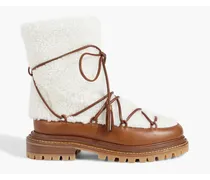 Very Gstaad shearling and leather ankle boots - Brown