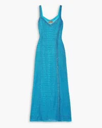 Missoni Metallic crochet-knit maxi dress - Blue Blue