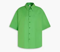 Cotton and silk-blend poplin shirt - Green