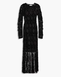 Zimmermann Fringed macramé midi dress - Black Black