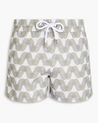 Frescobol Carioca Short-length printed swim shorts - Gray Gray