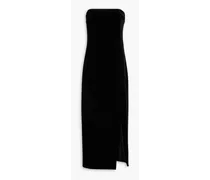 Adiba strapless velvet midi dress - Black