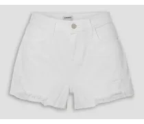Audrey distressed denim shorts - White