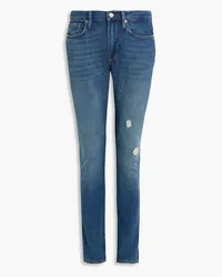 Frame Denim Skinny-fit faded distressed denim jeans - Blue Blue