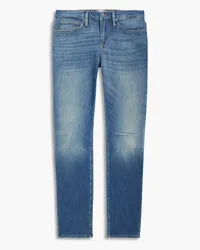 Frame Denim Skinny-fit faded distressed denim jeans - Blue Blue