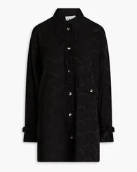 Ganni Floral-jacquard shirt - Black Black