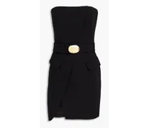 Remi strapless wrap-effect crepe mini dress - Black