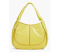 Crinkled leather shoulder bag - Yellow