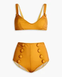 Lisa Marie Fernandez Magdalena stretch-crepe bikini - Yellow Yellow