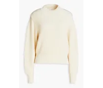 Ribbed cotton-blend sweater - White