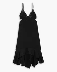 Victoria Beckham Open-back cutout crepe midi dress - Black Black