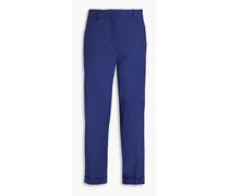 Trina linen-blend straight-leg pants - Blue