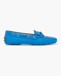 TOD'S Heaven Laccetto logo-embellished nubuck loafers - Blue Blue