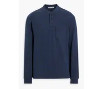 Allan cotton-jersey Henley T-shirt - Blue