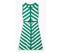Bondi cutout striped stretch-knit mini dress - Green