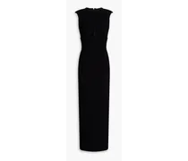 Cutout ribbed-knit gown - Black