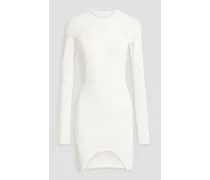 Ribbed cotton-jersey mini dress - White