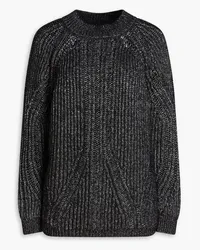 Alberta Ferretti Metallic ribbed-knit sweater - Black Black