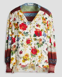 Alice + Olivia Alice Olivia - Serena floral-print twill blouse - White White