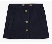 Skirt-effect wool-blend felt shorts - Blue