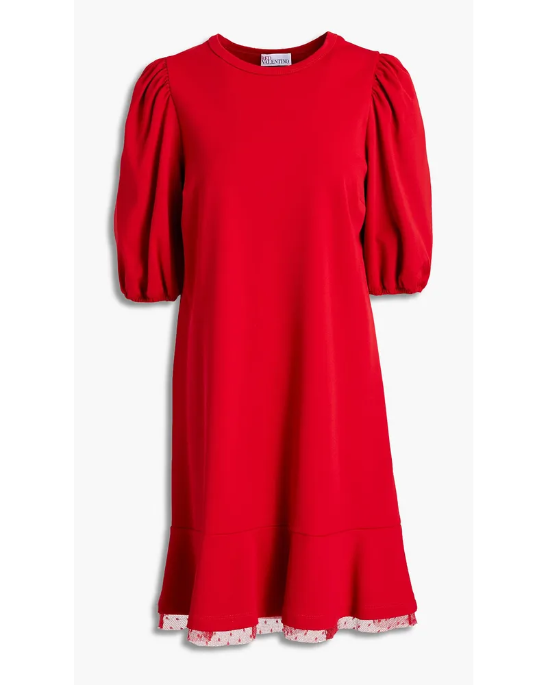RED Valentino Point d'esprit-trimmed jersey mini dress - Red Red