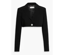 Porran cropped crystal-embellished crepe blazer - Black