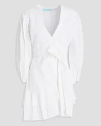 Melissa Odabash Paige wrap-effect broderie anglaise cotton mini dress - White White