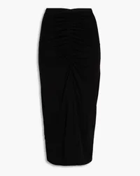 Diane von Furstenberg Callisto ruched Lyocell and wool-blend jersey midi skirt - Black Black