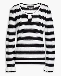 Moschino Striped cotton-blend sweater - Black Black