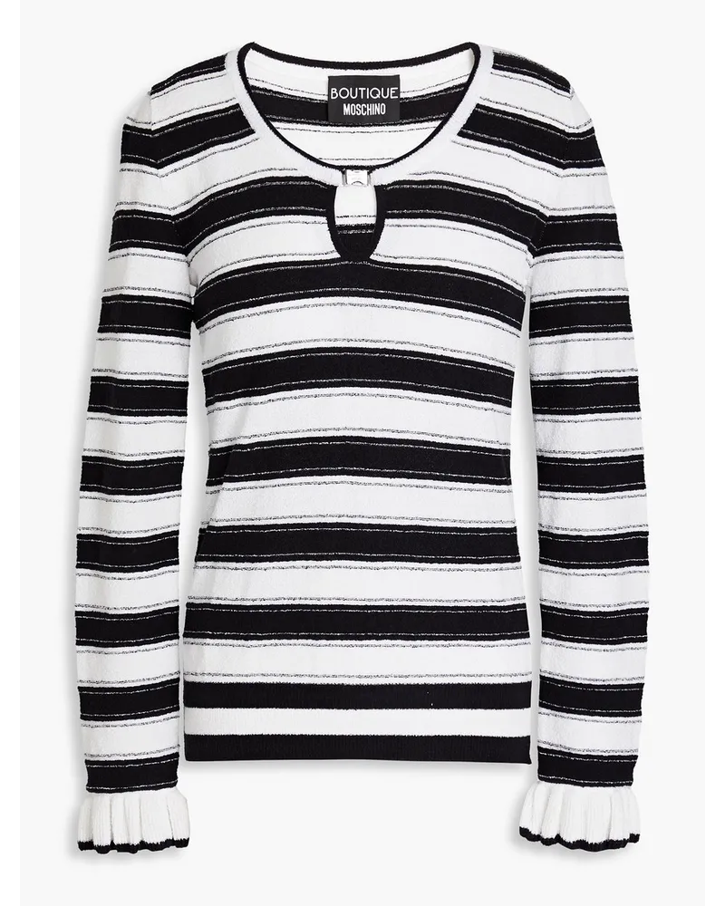 Moschino Striped cotton-blend sweater - Black Black