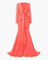 Alex Perry Quinn tie-front satin-crepe gown - Orange Orange