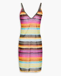 Missoni Mare striped crochet-knit mini dress - Purple Purple