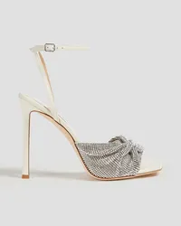 Jimmy Choo Embellished ruched leather sandals - White White