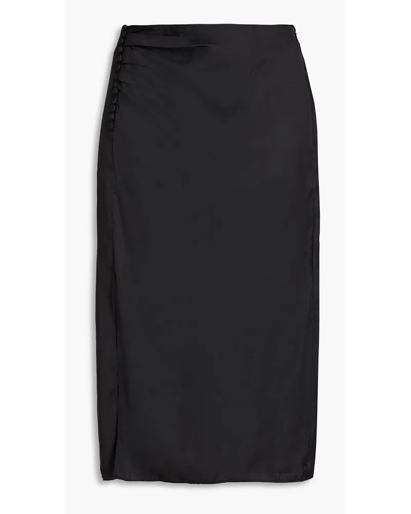 ba&sh Jupe Matthews ruched satin skirt - Black Black