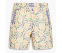 Mid-length floral-print swim shorts - Yellow