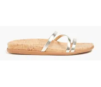 Aspasia metallic leather sandals - Metallic