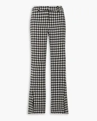 Anine Bing Jocelyn houndstooth straight-leg twill pants - Black Black