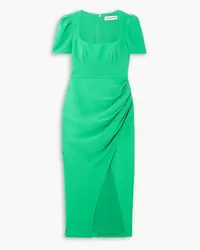 Self-Portrait Gathered crepe midi dress - Green Green