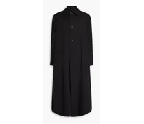 Oversized cotton-twill coat - Black