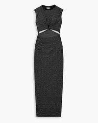 Nensi Dojaka Cutout glittered stretch-jersey maxi dress - Black Black