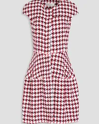 Oscar de la Renta Houndstooth cotton-blend bouclé-tweed dress - White White