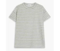 Striped wool and cashmere-blend jersey T-shirt - Green