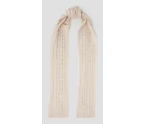 Cable-knit cashmere scarf - White