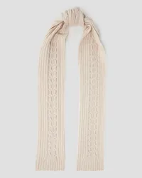 N.Peal Cable-knit cashmere scarf - White White