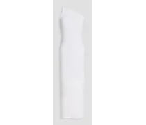 One-shoulder cotton-jersey midi dress - White