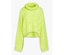 Cable-knit turtleneck sweater - Green