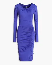 Victoria Beckham Ruched jersey midi dress - Blue Blue